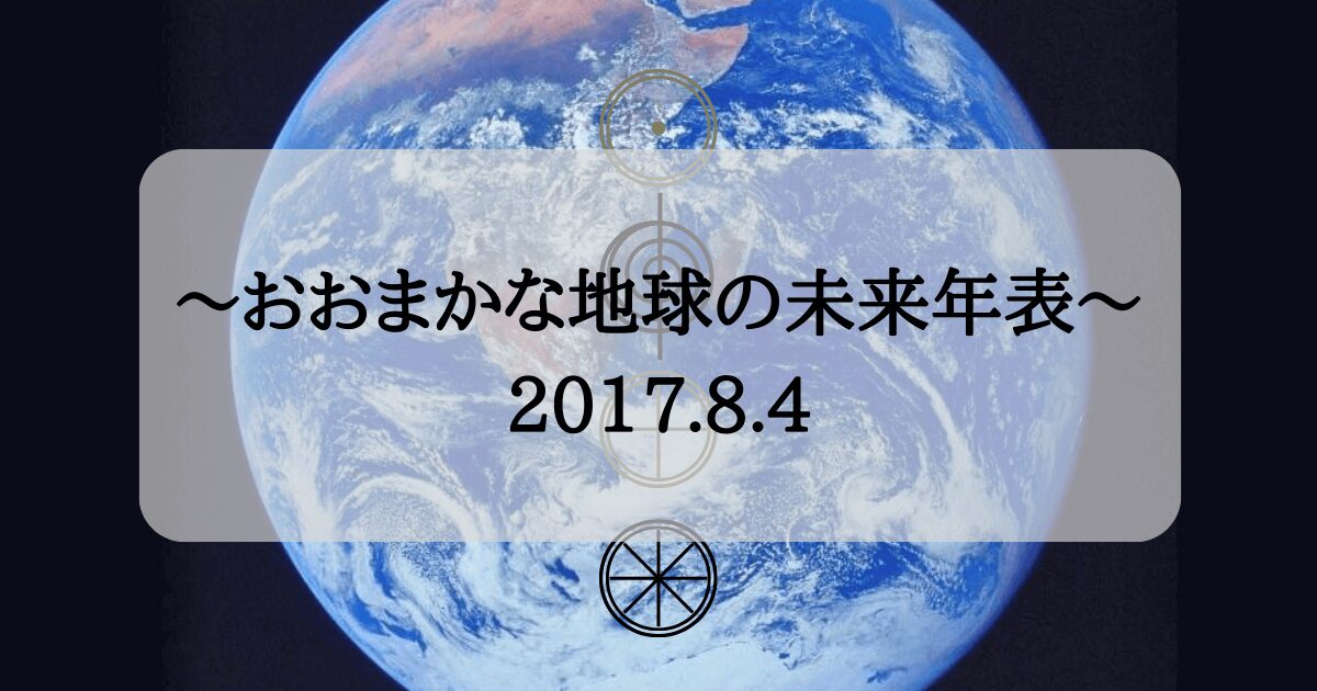 〜おおまかな地球の未来年表〜2017.8.4
